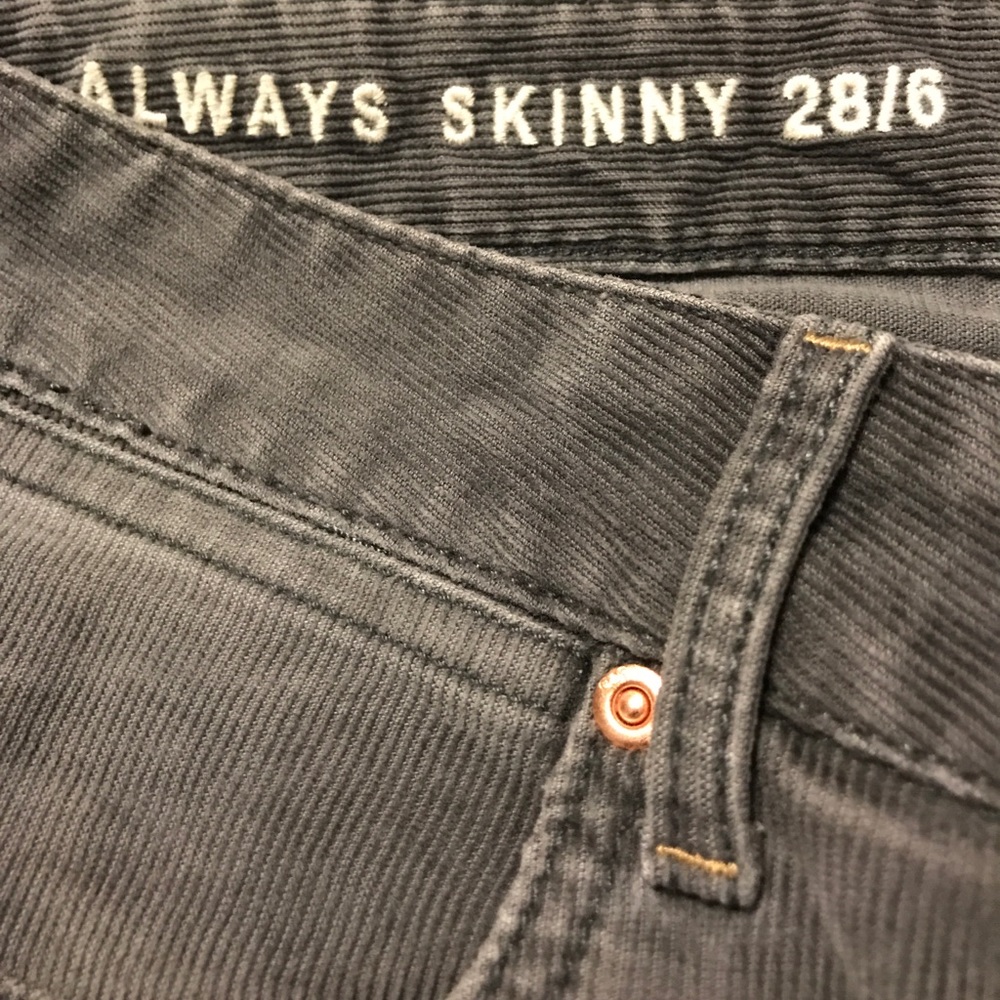 COPY - GAP Grey skinny corduroy jeans, Size 28/6 - Picture 2 of 2